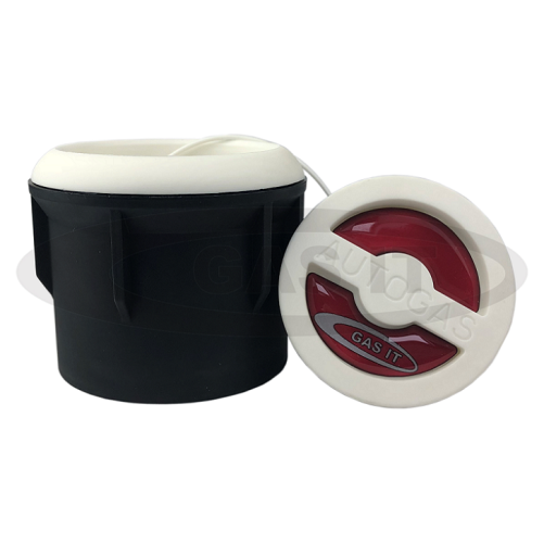 GAS IT Body Mount Fill point box for Bayonet Gas fill point in white.