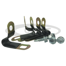 Pack of 50 - 6/8 P Clips for Copper pipe & Zinc Plated Hexagonal Head Self Tapping Screws