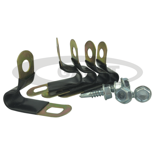 Pack of 50 - 6/8 P Clips for Copper pipe & Zinc Plated Hexagonal Head Self Tapping Screws