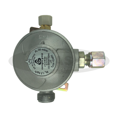Cavagna 30mbar 2 Stage Regulator Angled 10mm outlet