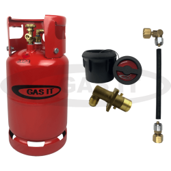 11kg Gen2 Refillable Gas Bottle Including a BLACK Body Mount Fillpoint System